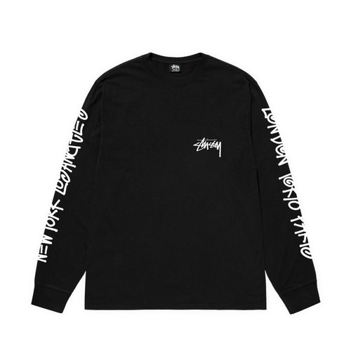 Stüssy Big Cities Pigment Dyed Ls Tee - Black - 1995014