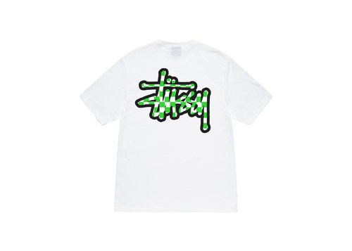 Stüssy Checker Stock Tee 'White' - 1904987-WHIT | Solesense