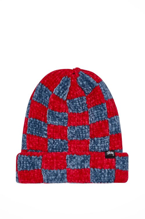 Stüssy Crochet Checke Beanie - Red - 1321139-REDD