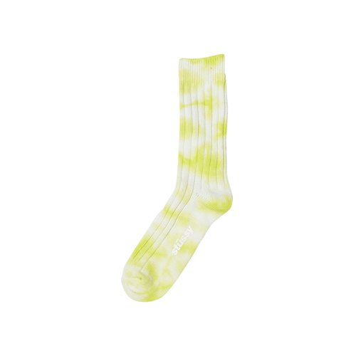 Stüssy Dyed Ribbed Crew Socks - Lime - 138741-LIME