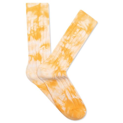 Stüssy Dyed Ribbed Crew Socks - Yellow - 138741-YELO