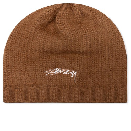Stüssy Fuzzy Ribbed Beanie - Brown - 1321058-BROW