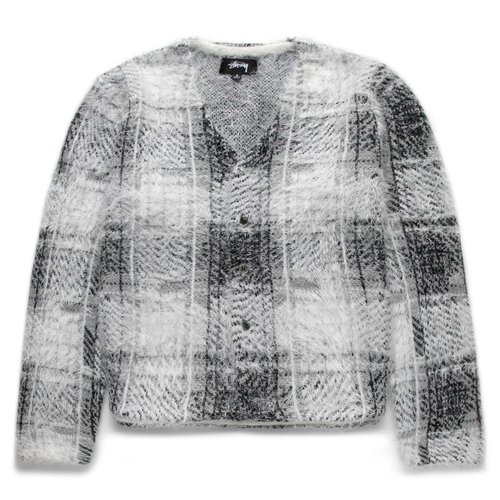 Stüssy Hairy Plaid Cardigan 'Gold' - 117169-GOLD-S | Solesense