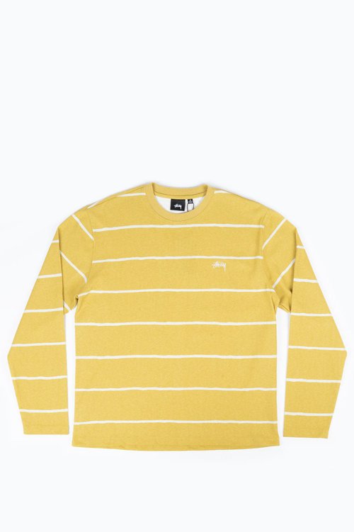 Stüssy Hand Drawn Stripe Ls Crew - Mustard - 1140286-MUST