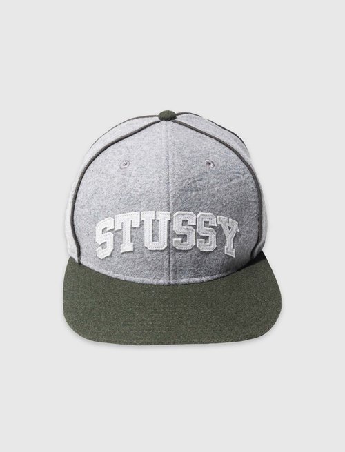 Stüssy Melton Piped Cap - 1311023-HEATHER-GREY