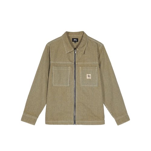 Stüssy Overdyed Hickory Zip Shirt 'Yellow' - 1110115-YELLOW
