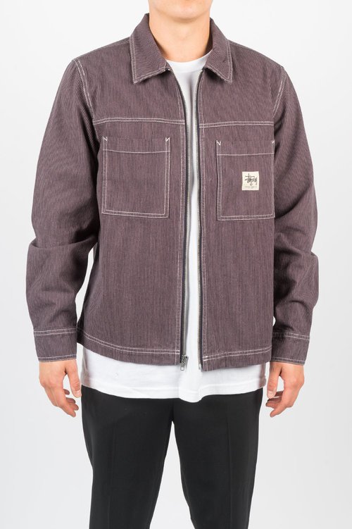 Stüssy Overdyed Hickory Zip Shirt 'Yellow' - 1110115-YELLOW
