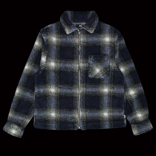 Stüssy Shadow Plaid Sherpa Zip Shirt - 1110224 | Solesense