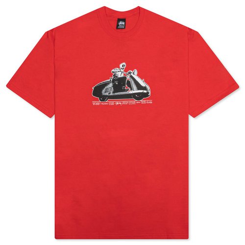 Stüssy Skull Scooter Tee - Red - 1904795-RED