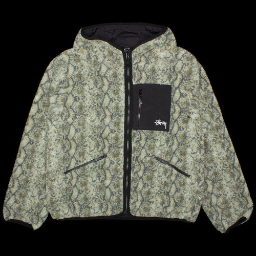 Stüssy Snake Jacquard Sherpa Jacket 'Grey' - 118504-GREY | Solesense