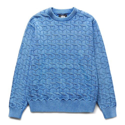 Stüssy Strand Sweater 'Blue' - 117147-BLUE | Solesense