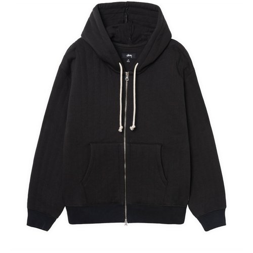Stüssy Vertical Quilted Zip Hood 'Black' - 118526 | Solesense