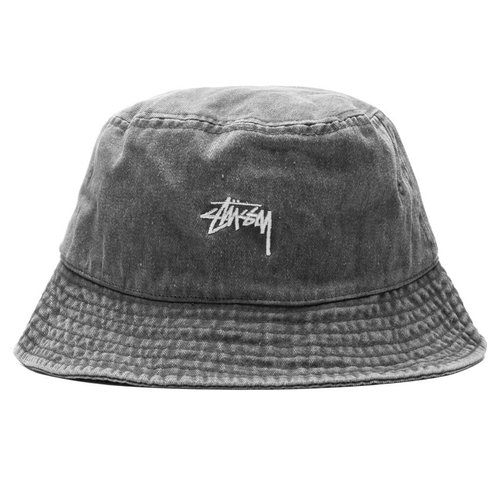 Stüssy Washed Stock Bucket Hat - Charcoal - 1321086-CHAR