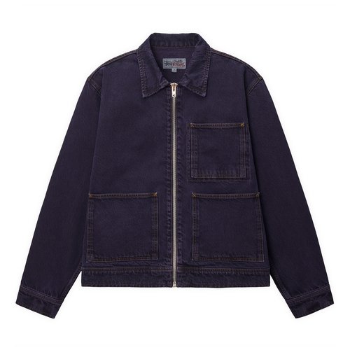 ジャケット・アウター stussy zip work jacket denim raw Stussy Denim Zip Work Jacket Black Men's - SS23 - US