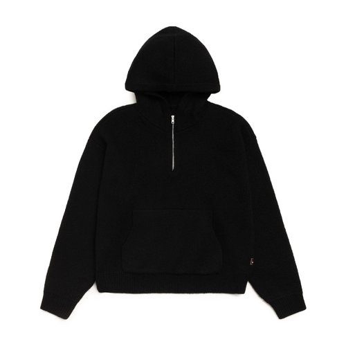 Stüssy 1/4 Zip Hoodie - Black - 117278-BLAC-S