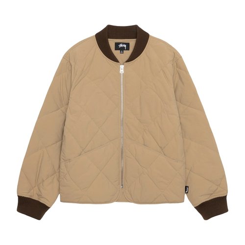 Stüssy 8 Ball Quilted Liner Jacket | Tan | Size L - 115740-BROW