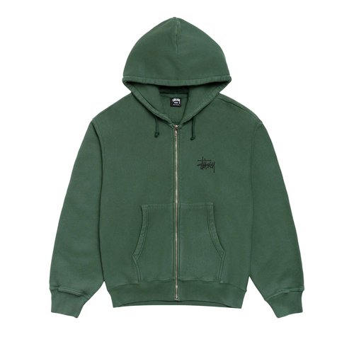 Stussy Basic Stüssy Zip Hoodie Pigment Dyed - 1975001-PINE