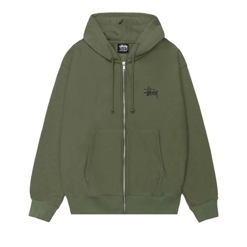 Stüssy Basic Zip Hoodie - 1975000-OLIV