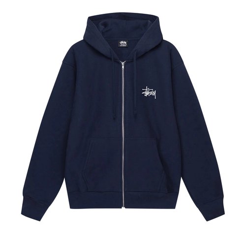 Stüssy Basic Zip Hoodie - Navy Blue - 1974870-NAVY