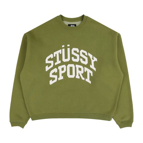 Stüssy Big Crackle Sport Crewneck | Size M - 118537-GREE