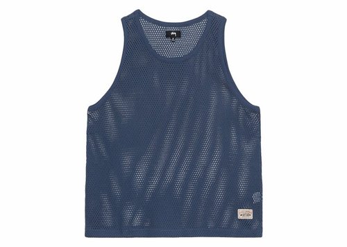 Stüssy Big Mesh Tank - Navy Blue - 1140349