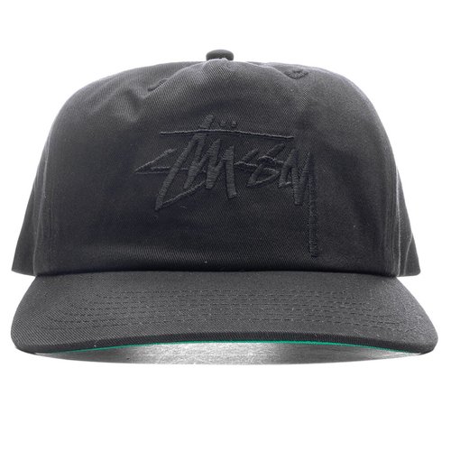 Stüssy Mid-Depth Big Stock Snapback - Black - 1311145-BLAC