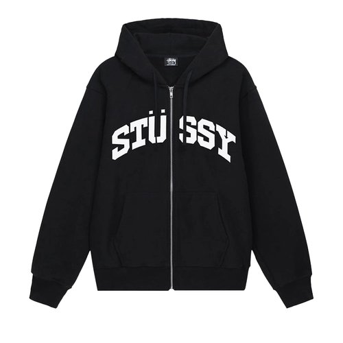 Stüssy Block Sport Zip Hoodie - Black - 1974910-BLAC
