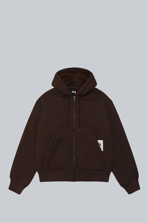 Stüssy Bonded Sherpa Hoodie - Brown - 118585-BROW