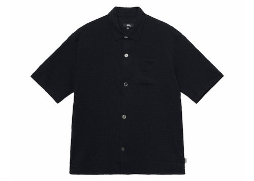 Stüssy Boxy Flat Crinkled Hem Shirt - Black - 1110324