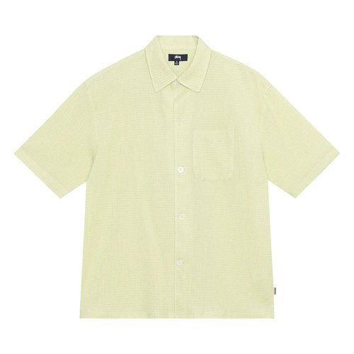 Stüssy Boxy Flat Hem Crinkled Shirt - Lime - 1110324-LIME