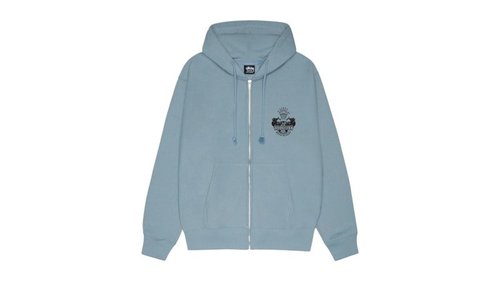 Stüssy Built To Last Zip Hoodie - Slate - 1975125