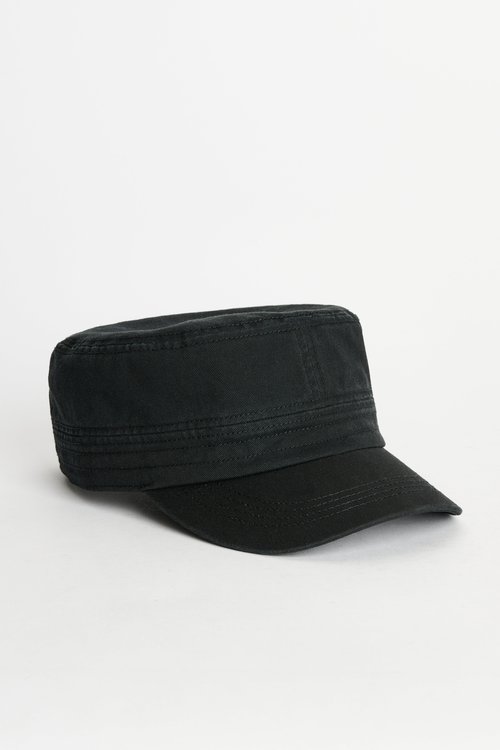 Stüssy Cadet Helvetica Logo Cap - Black - 1311173-0001