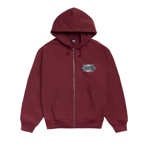 Stussy Champion Oval Zip Hoodie - 1975144 WINE