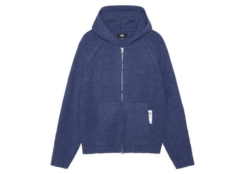 Stüssy Chunky Knit Zip Hoodie - Blue - 117200-BLUE