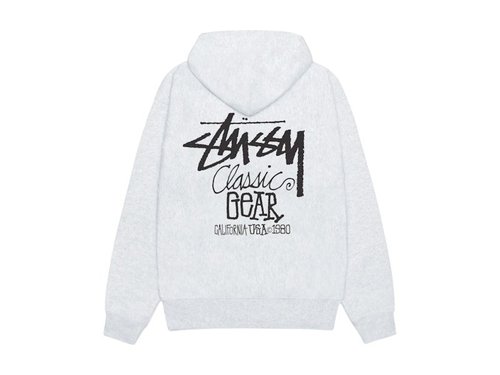 Stüssy Classic Gear Hoodie - Ash Heather - 1925084