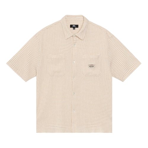 Stüssy Crinkled Check Short-Sleeve Shirt 'Black' - 1110371-BLAC