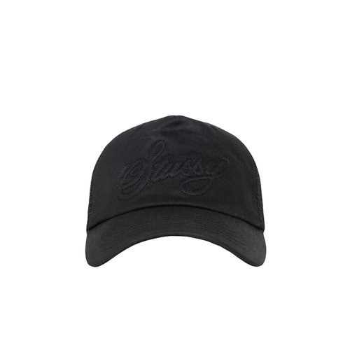 Stüssy Cursive Stitch Trucker Hat - Black - 1311189-BLAC