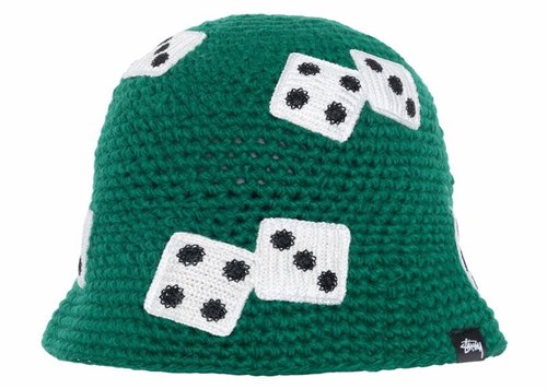 Stüssy Dice Knit Bucket Hat - Green - 1321209-GREN