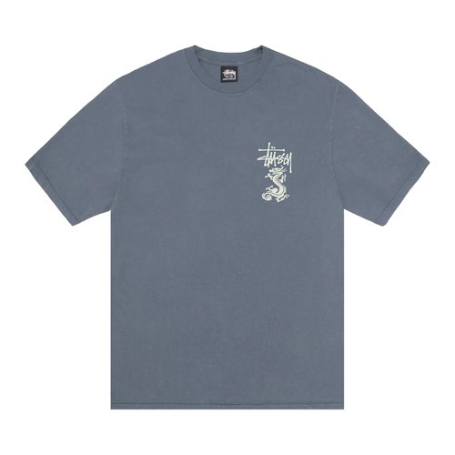 Stüssy Double Dragon Tee Pigment Dyed - Navy Blue - 1905113-NAVY