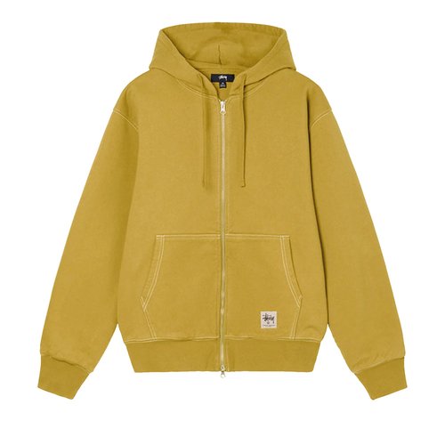 STUSSY DOUBLE FACE LABEL ZIP HOODIE