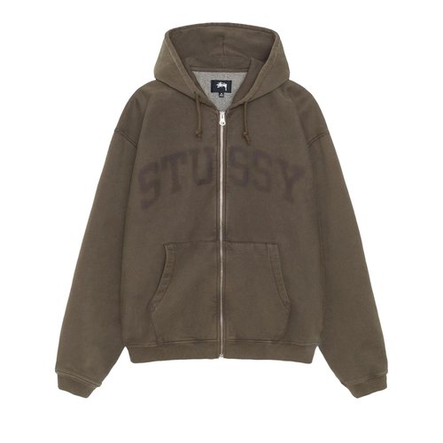 Stüssy Faded Graphic Zip Hoodie - Olive - 118553-OLIV