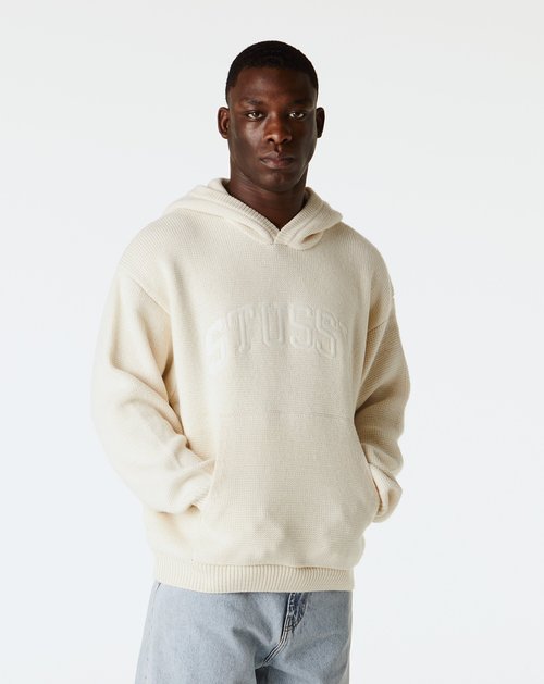 ★STUSSY★FELT PATCH KNIT HOODIE★ Felt-Patch-Knit-Hood---Natural