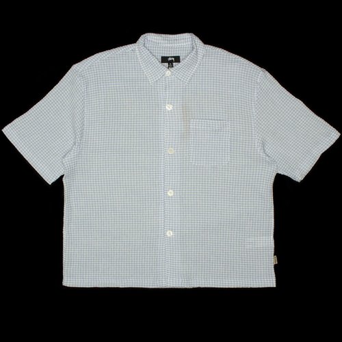 Stüssy Flat Bottom Crinkled Shirt 'Blue Check' - 1110324 | Solesense