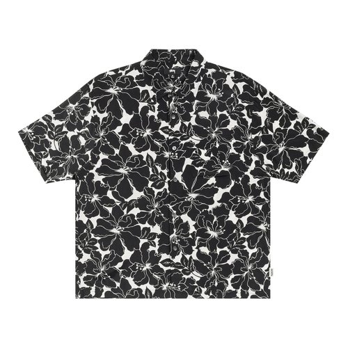 Stüssy Floral Hawaiian Shirt - Black - 1110386-BLAC