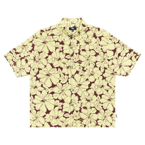 Stüssy Floral Hawaiian Shirt - Lime - 1110386-LIME