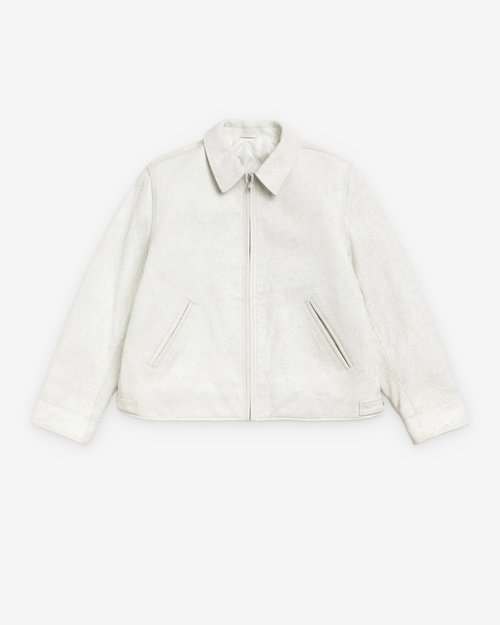 Stüssy Garage Jacket Cracked Leather - White