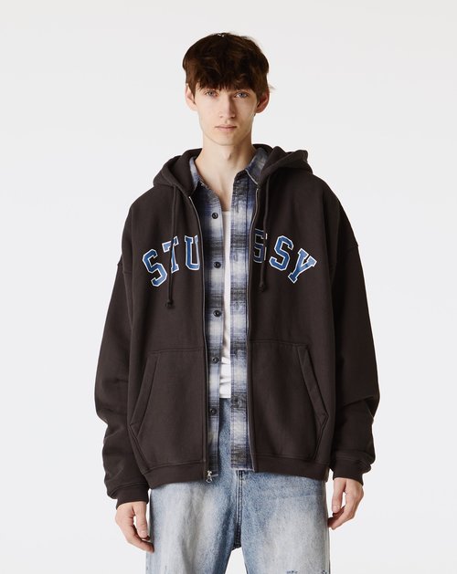 Stüssy Graphic Zip Hood 'Washed Black' - 118565-WABL | Solesense