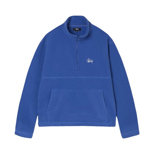 Stüssy Polar Fleece Half Zip Mock Neck | Size S 'Blue