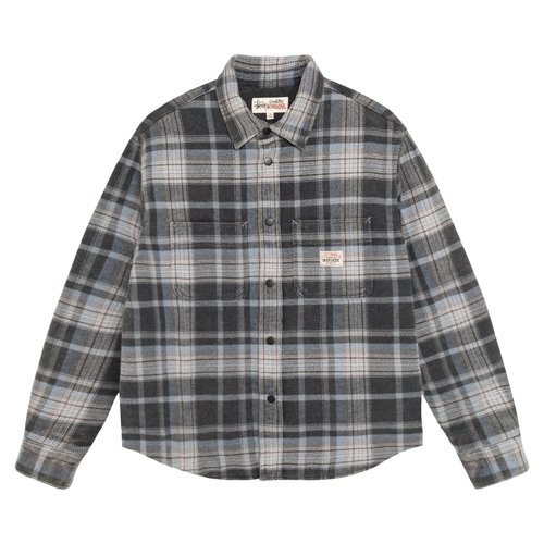 Stüssy Heavy Washed Plaid Long-Sleeve Shirt - Blue - 1110339-BLUE