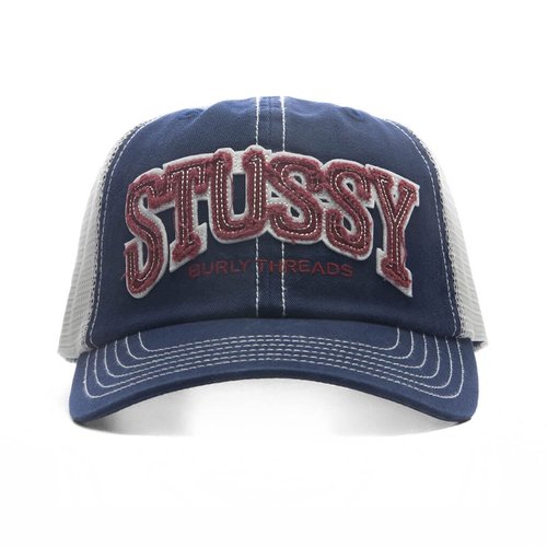 Stüssy Mid-Depth Burly Threads Trucker - Navy Blue - 1311200-NAVY